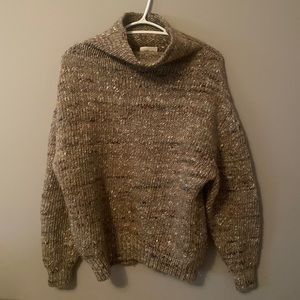 Aritzia Wilfred Brown Cowl Neck Sweater